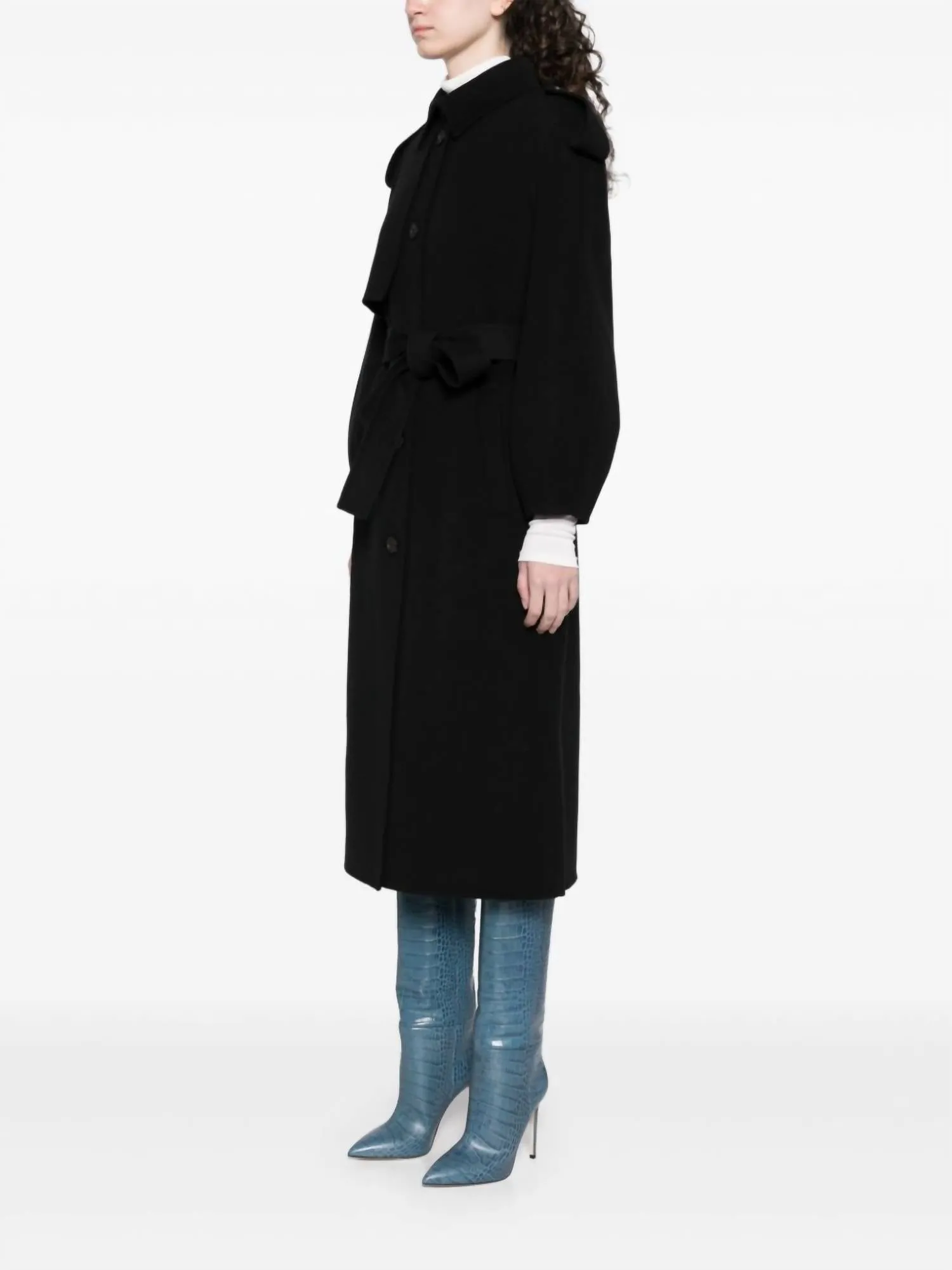 Women's Ceyla Belted Wool Felt Belted Coat In Black