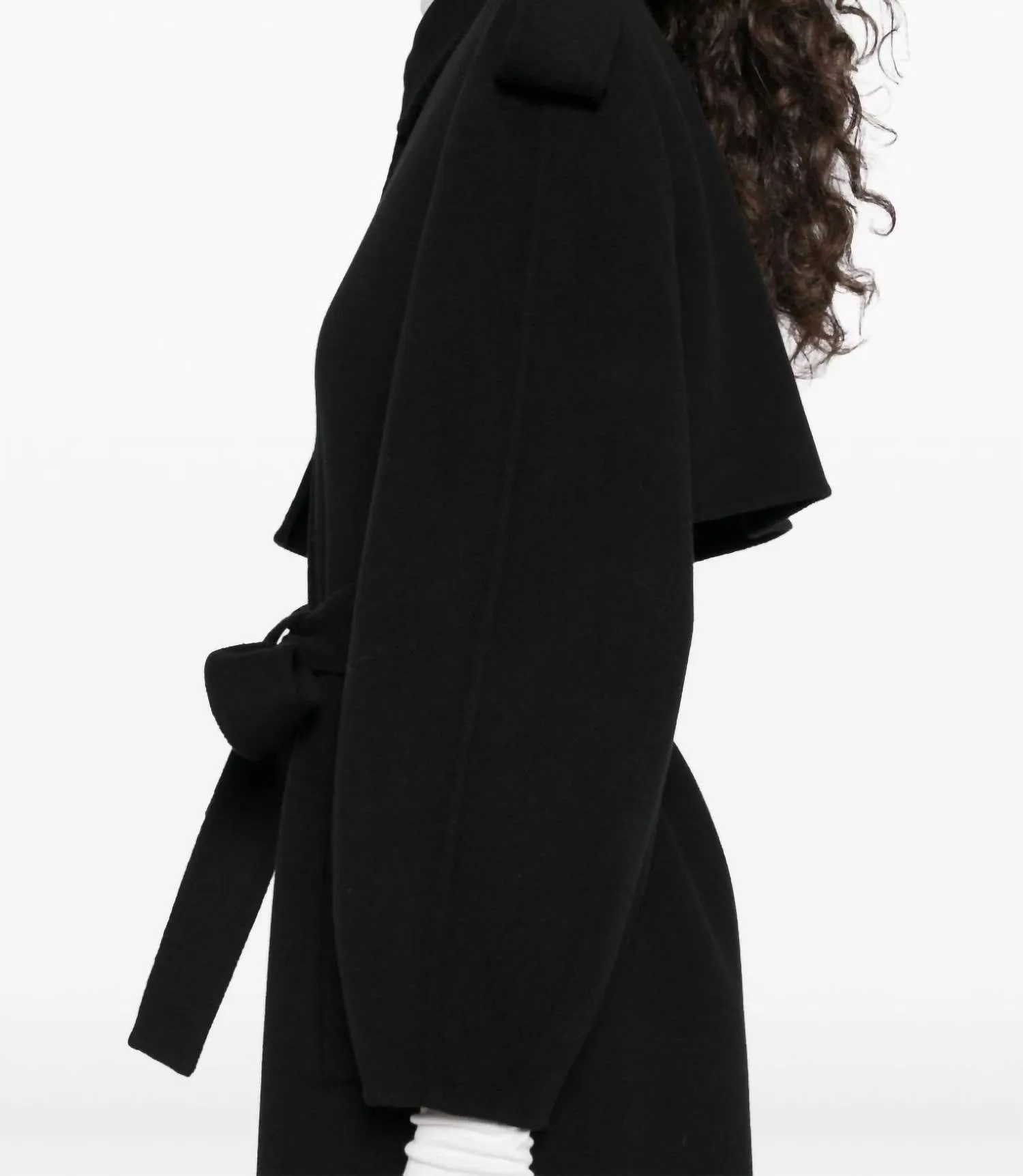 Women's Ceyla Belted Wool Felt Belted Coat In Black