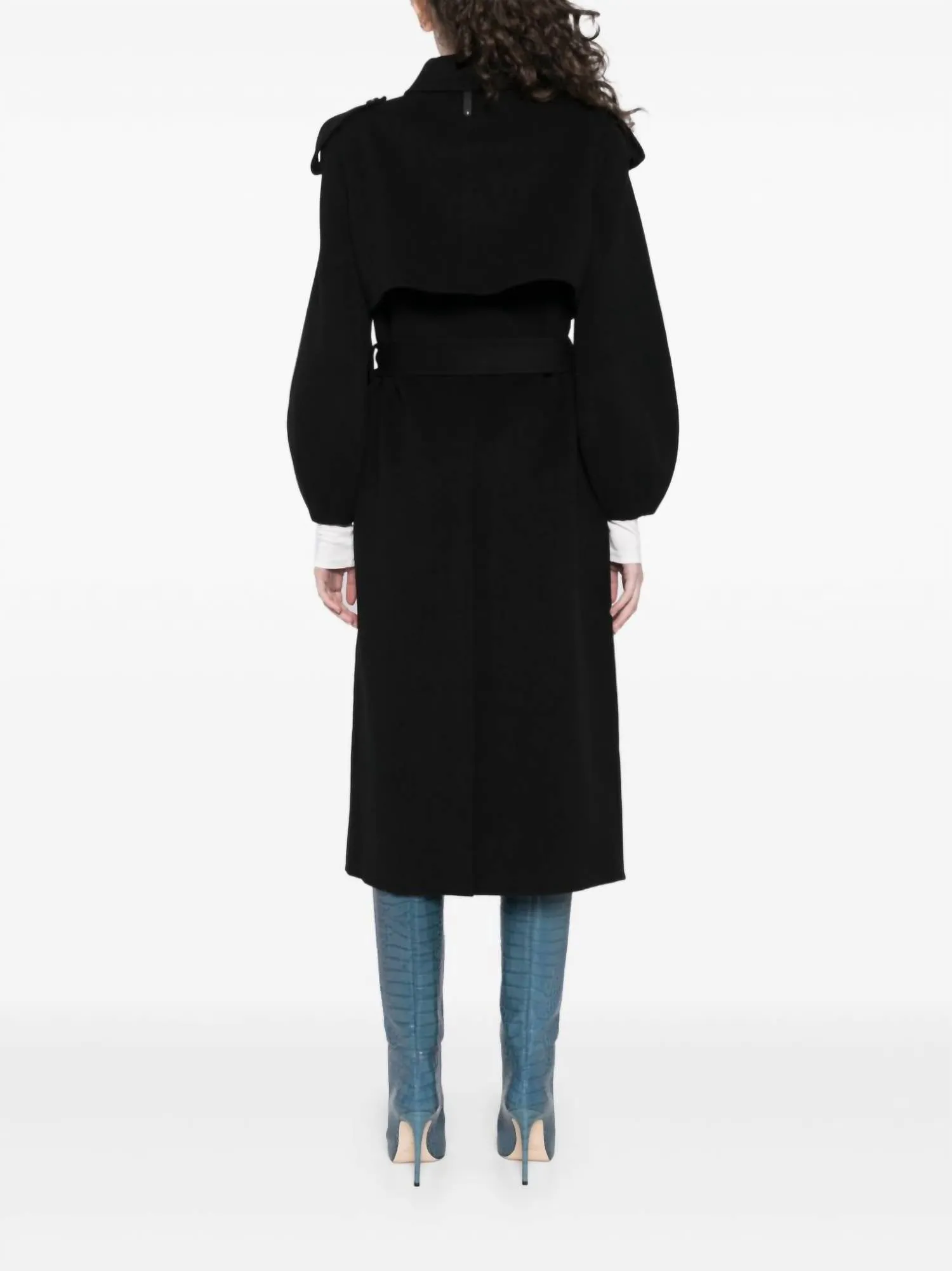 Women's Ceyla Belted Wool Felt Belted Coat In Black