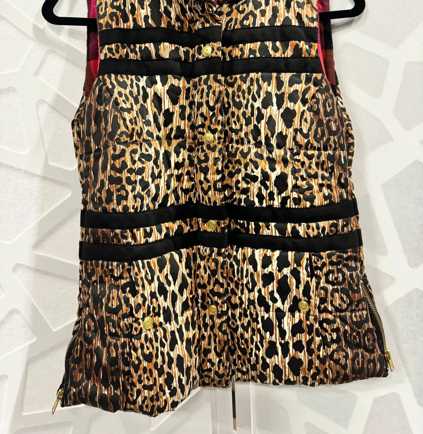Women's Cheetah Print Puffer Vest In Brown