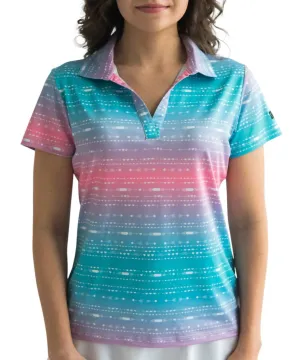 Women's Golf Polo In Mojave Sunset