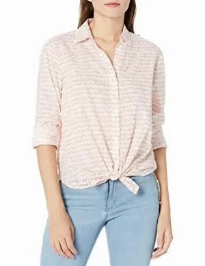 Women's Sand Dunes Print Classic Lawn Shirt In White