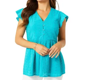 Zendaya Peplum Top In Teal